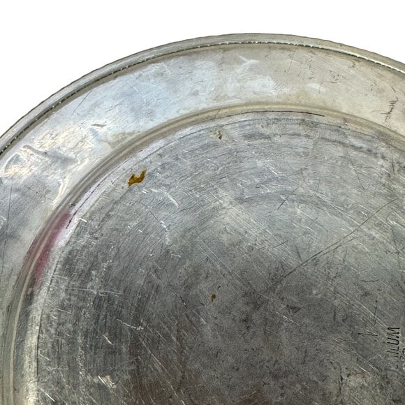 VTG BW BUENILUM Castle Hammered Aluminum Round Covered Dome Butter Cheese Dish - Picture 8 of 12